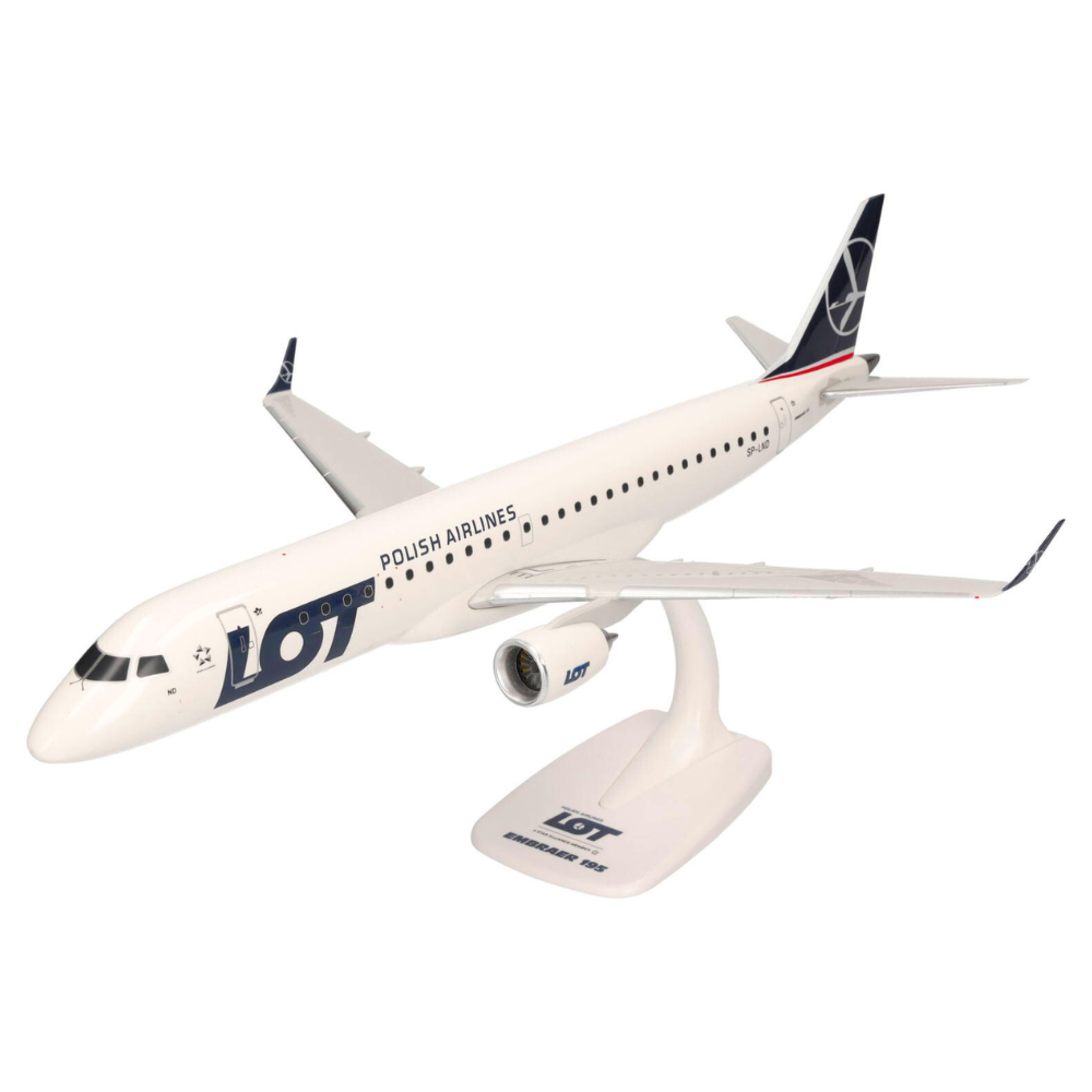 Herpa Snap-Fit Flugzeugmodell Lot Polish Airlines Embraer E195 (1:100)